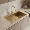 Pure.Sink Luxion Large gold sink 78x50 cm Tapwing with tap hole PLX7850T-60